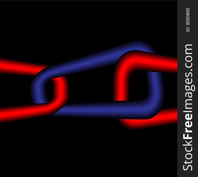 Red-dark blue infinite chain. A vector. Without mesh.