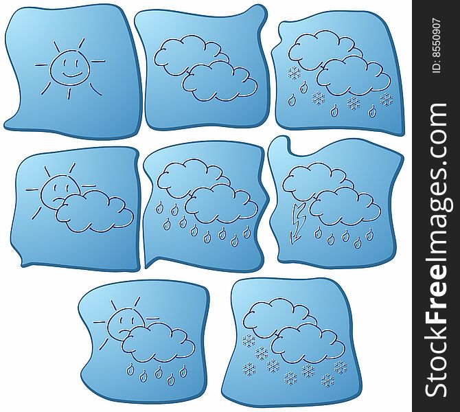 Vector illustration of Weather Forecast Icons