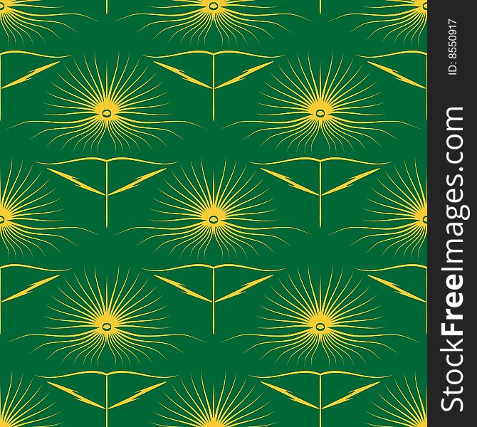 Seamless pattern with the sun. A vector. Without mesh.