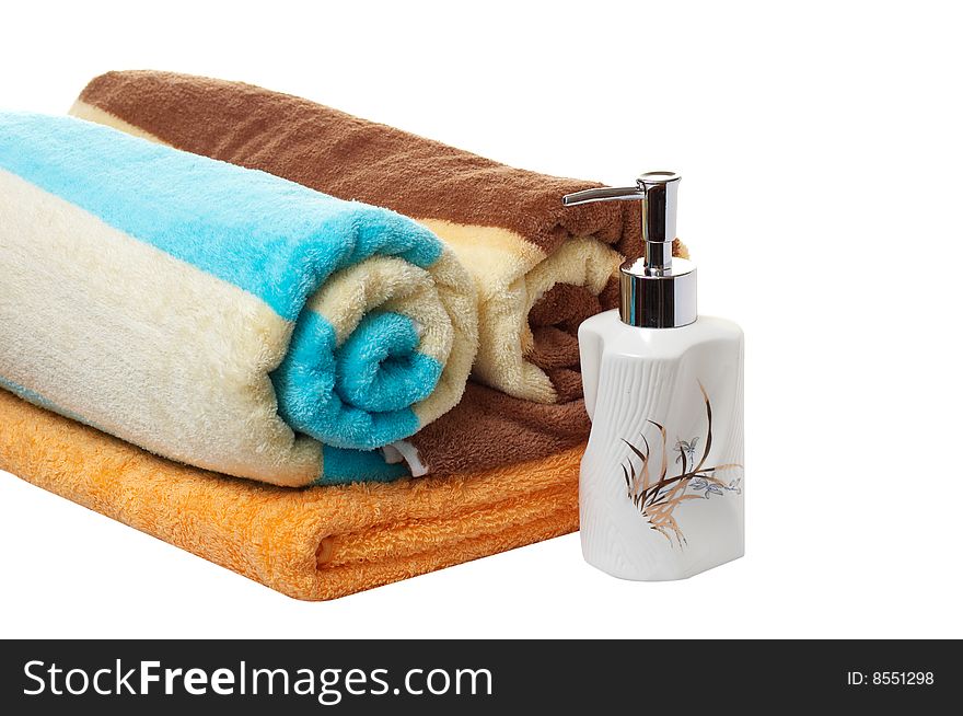 Finest towels and soap dish.