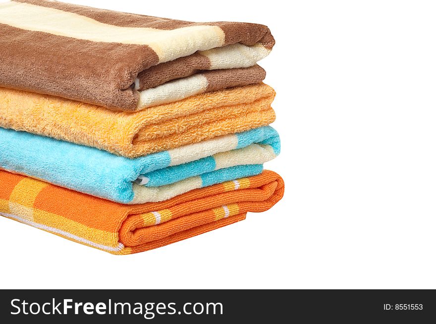 Wonderful , brilliance towels isolated on a white background. Wonderful , brilliance towels isolated on a white background.