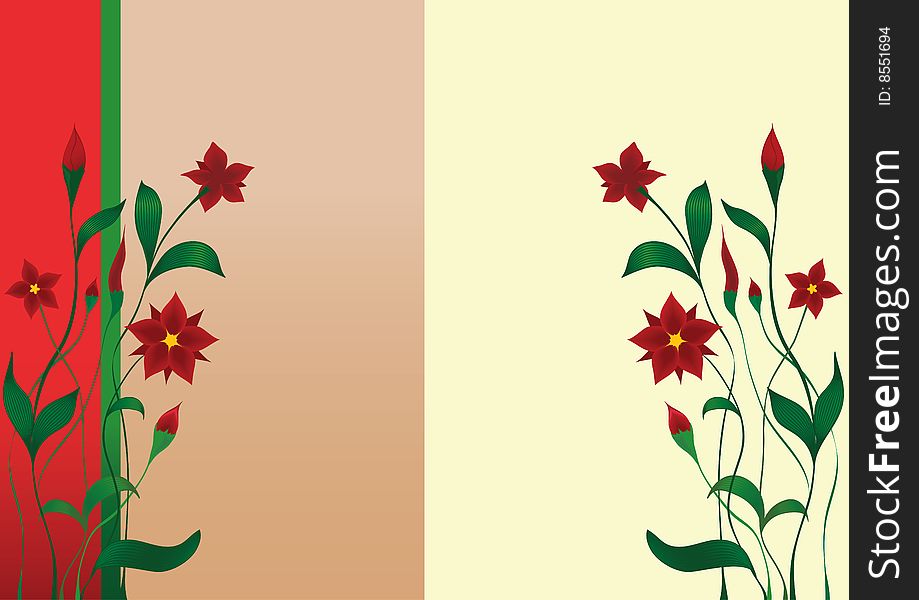 Illustration of flowers on different background. Illustration of flowers on different background