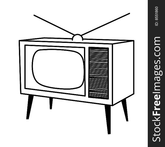 Vector Illustration of TV set in white background. Vector Illustration of TV set in white background.