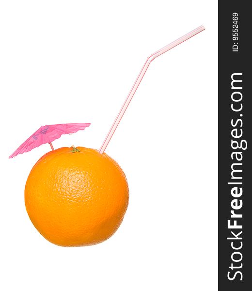 Fresh orange juice on white background. Fruit Cocktail. Fresh orange juice on white background. Fruit Cocktail.