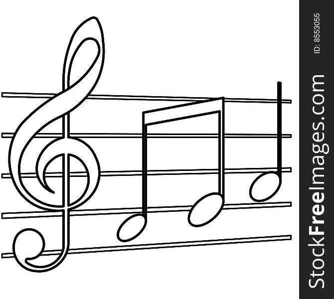 Vector Illustration of music symbol in white background.