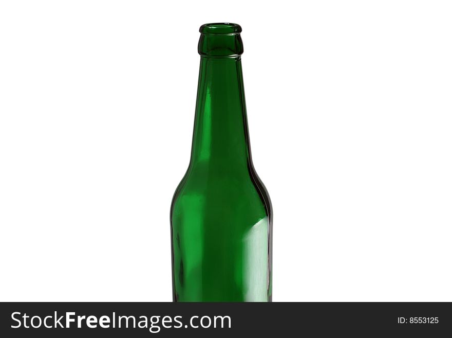 Green beer bottle isolated on the white background. Green beer bottle isolated on the white background