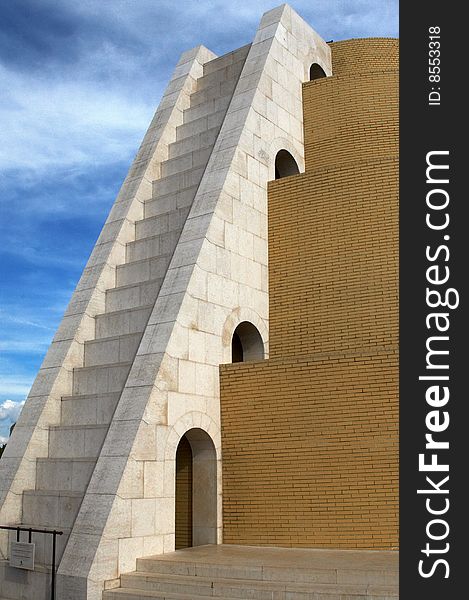 Stairway up on spiral building