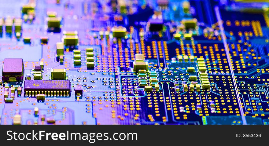 Close-up view of the abstract microcircuit.