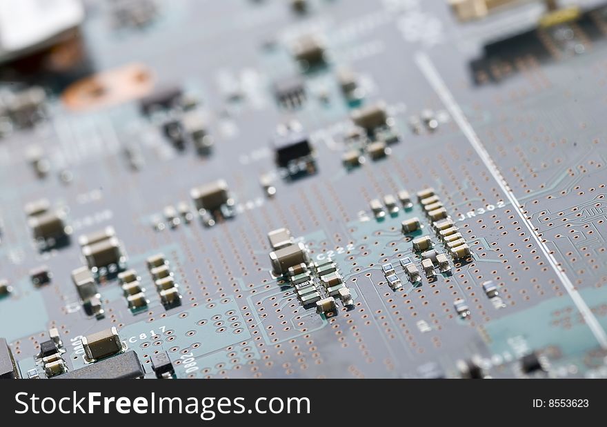 Close-up view of the abstract microcircuit.