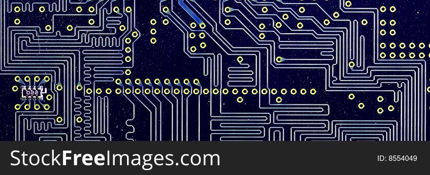 Close-up veew of the abstract microcircuit.