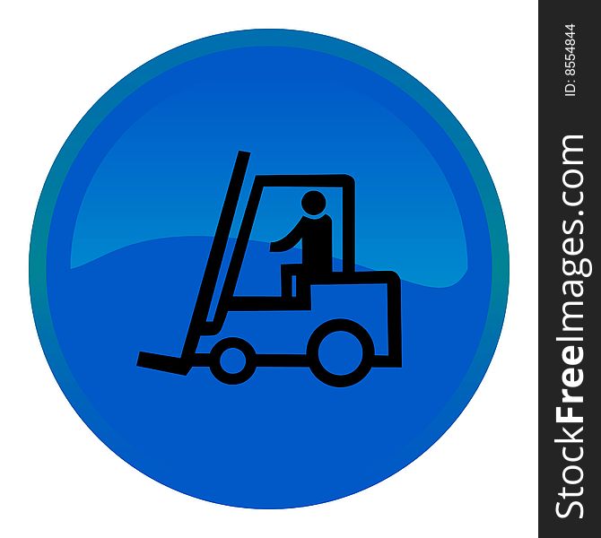 Blue web button - forklift truck