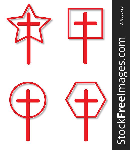 Isolated cross in different symbols. Isolated cross in different symbols