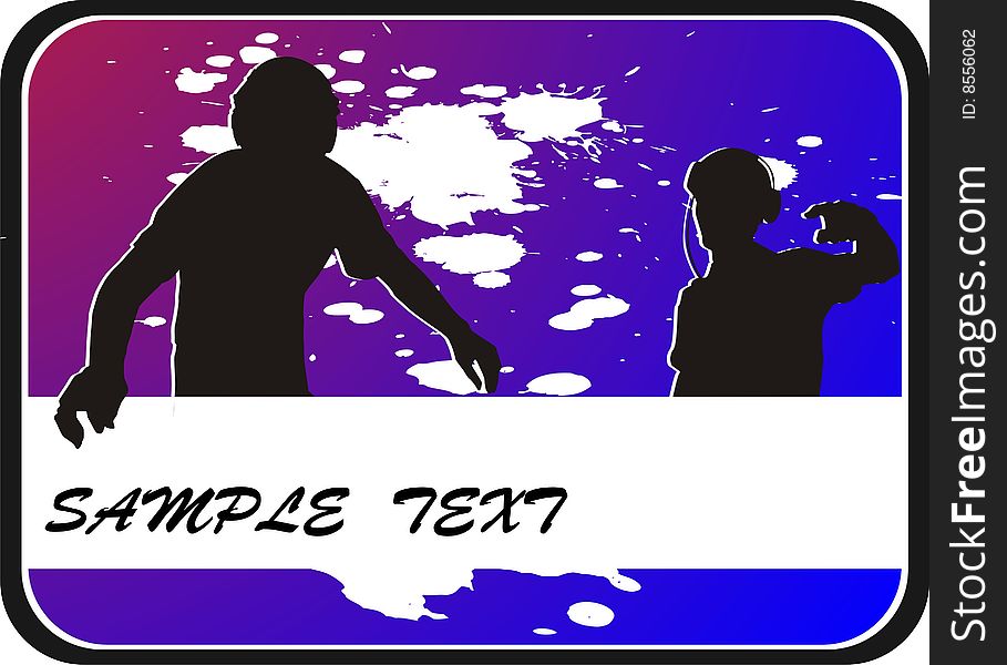 Violet background with two silhouettes teenager