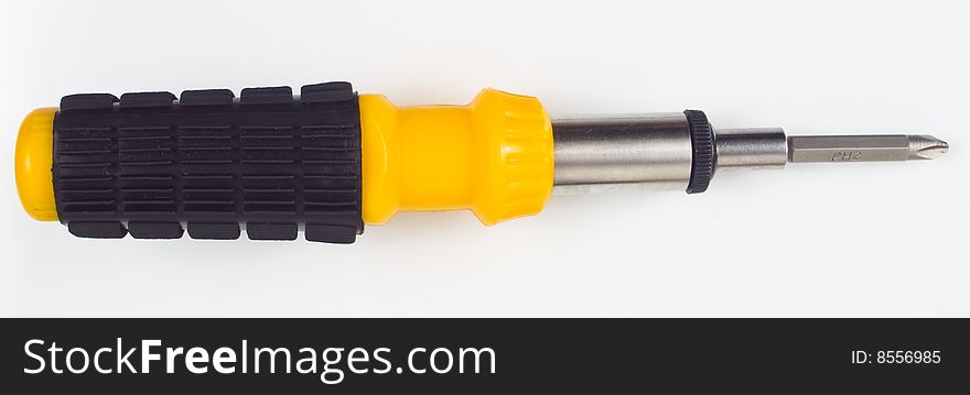 Screw driver with rubber handler