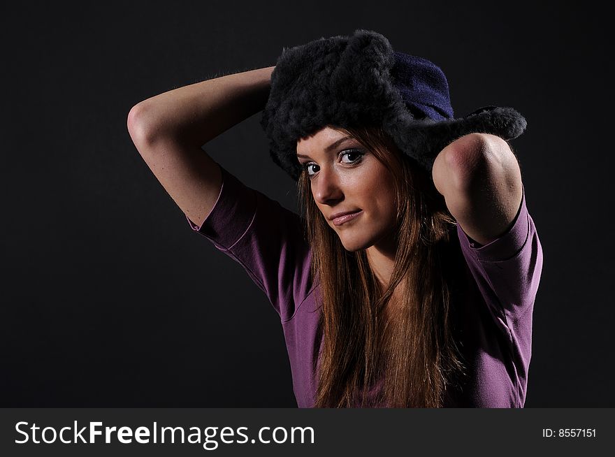 Woman in a fancy russian hat