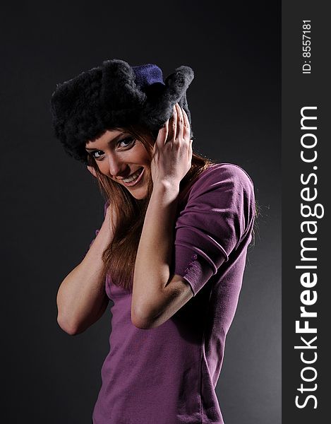 Woman in a fancy russian hat