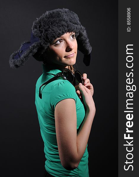 Woman in a fancy russian hat