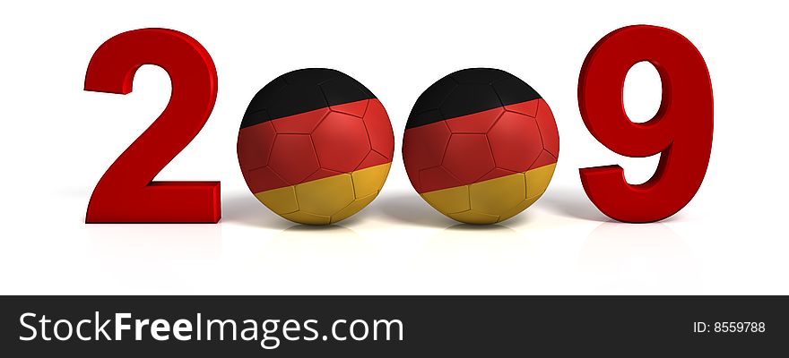 Germany soccer ball on a white background