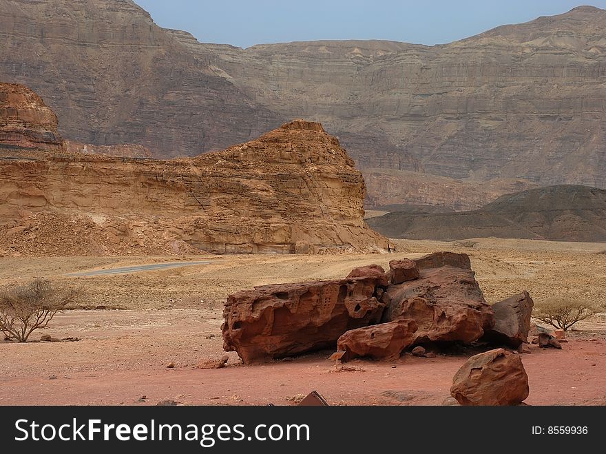 This is a geological formations at the Timna Park, Israel. This is a geological formations at the Timna Park, Israel