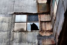 Shabby Broken Window Stock Photography