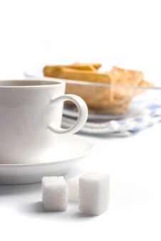 Cup Of Tea, Sugar And Cookies Stock Images Cup Of Tea, Sugar And Cookies Stock Images