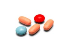 Five Colour Tablets Royalty Free Stock Photography Five Colour Tablets Royalty Free Stock Photography