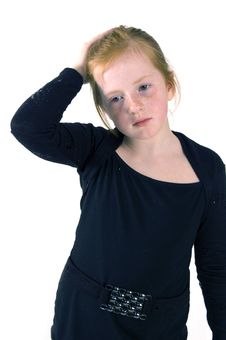 Young Little Girl Is Having A Headache Stock Photo Young Little Girl Is Having A Headache Stock Photo