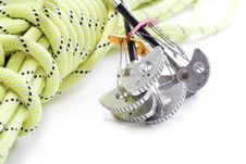Camming Device And Rope Stock Image Camming Device And Rope Stock Image