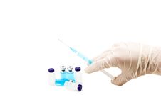 Vaccinations And Human Hand With Syringe Royalty Free Stock Photo