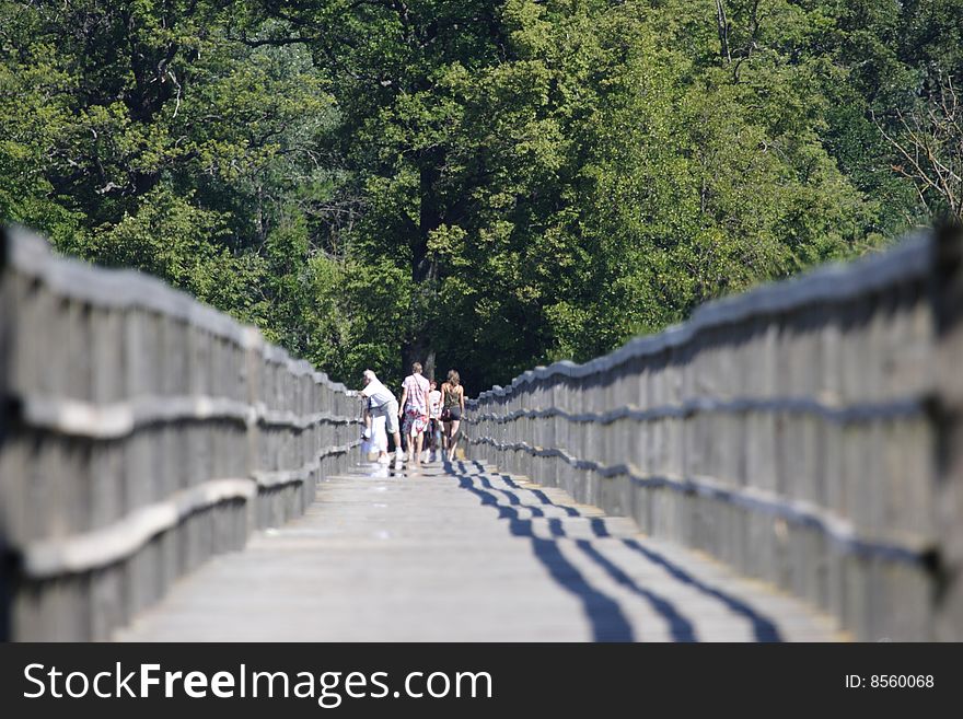 Bridge over Siruinis lake in Birzai, Lithuania. Bridge over Siruinis lake in Birzai, Lithuania