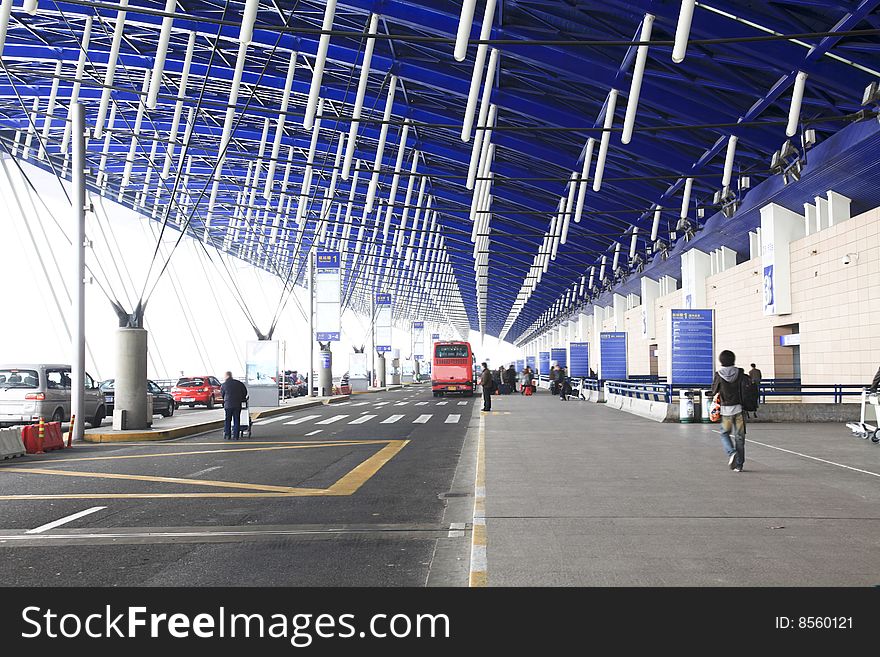 The interior of the airport in shanghai