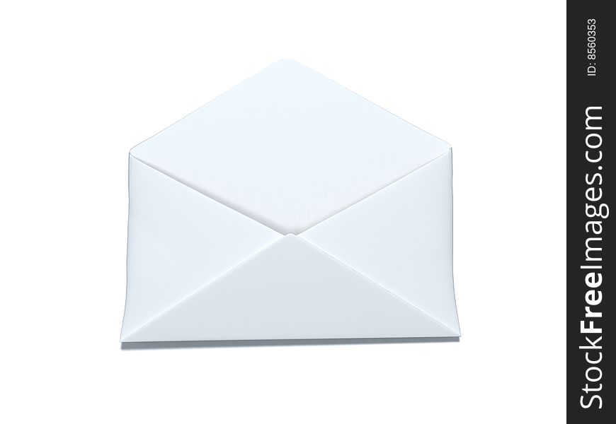 3d render of empty white envelope. 3d render of empty white envelope