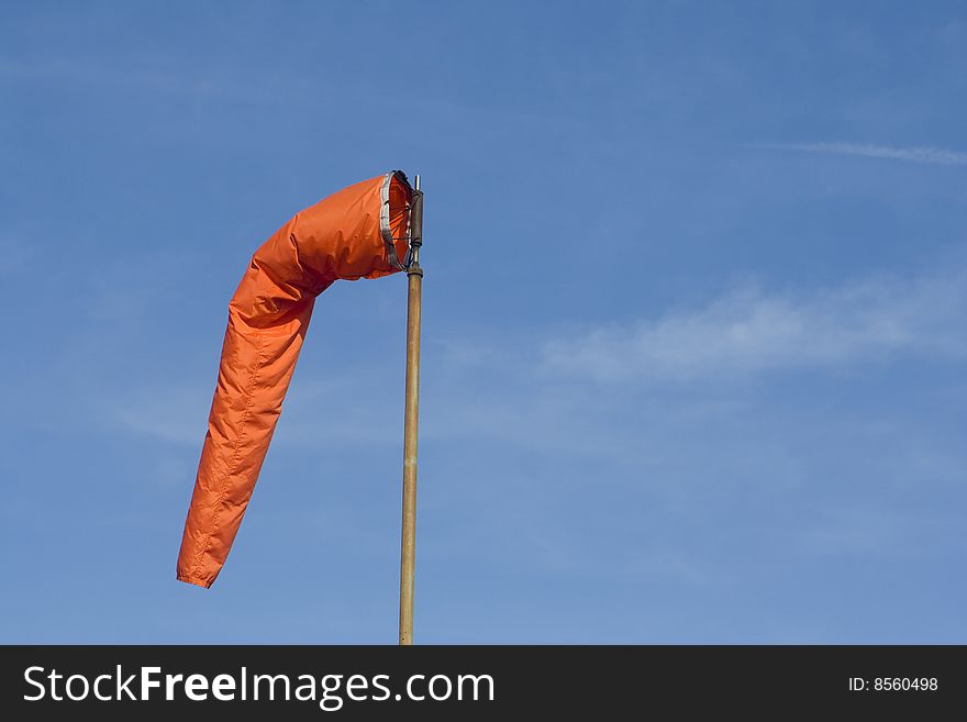 Orange windsock at the Airport