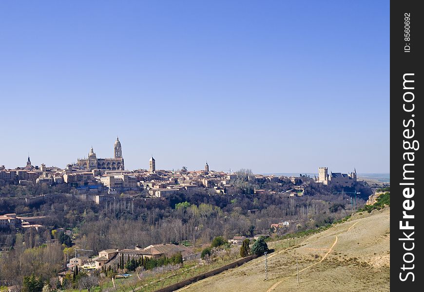 Panoramic View Of Segovia, Spain