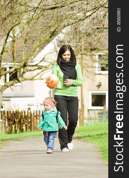 Mum wiht daughter in the park. Mum wiht daughter in the park