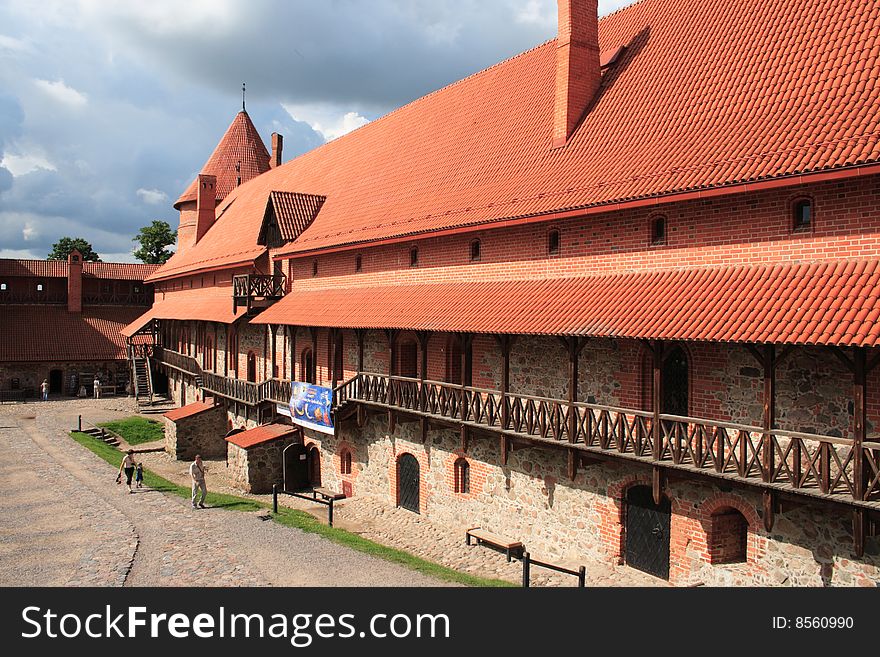 Inner yard of the royal castle in Trakai, Lithuania. Inner yard of the royal castle in Trakai, Lithuania