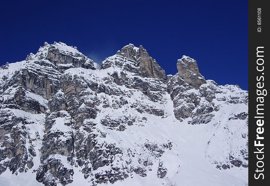 High mountains and blue sky