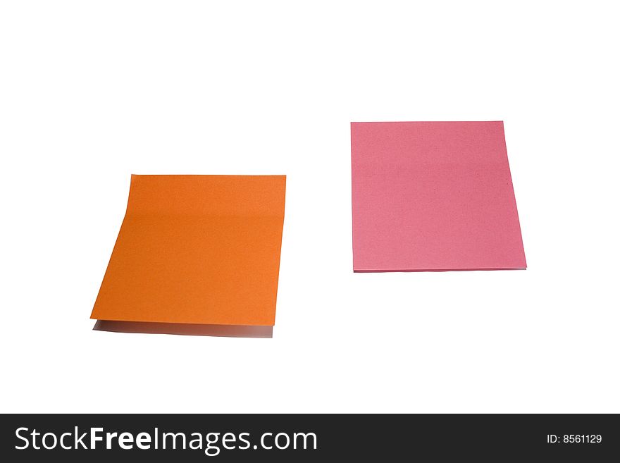 Colorful note papers on the white background. Colorful note papers on the white background