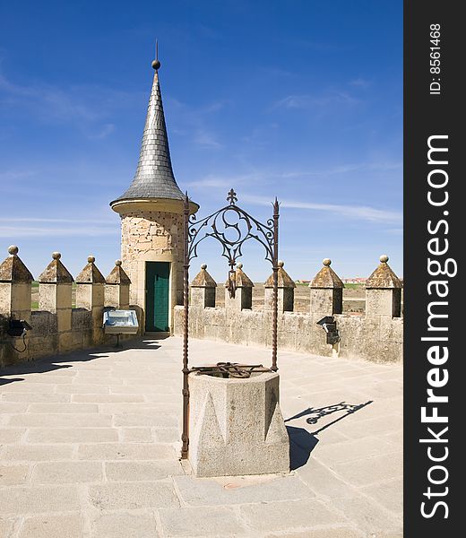 Well in a terrace of Segovia's Alcazar, Spain