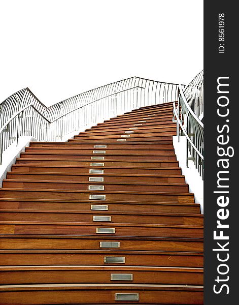 Shopping Complex Outdoor Wooden Stairs. Shopping Complex Outdoor Wooden Stairs