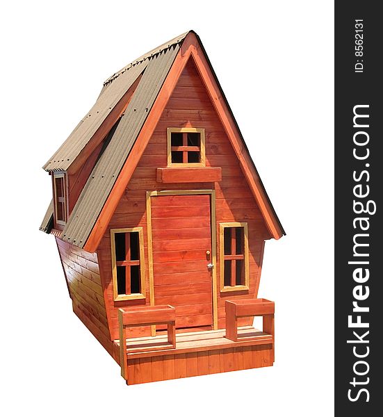 Isolated wooden house for children. Isolated wooden house for children