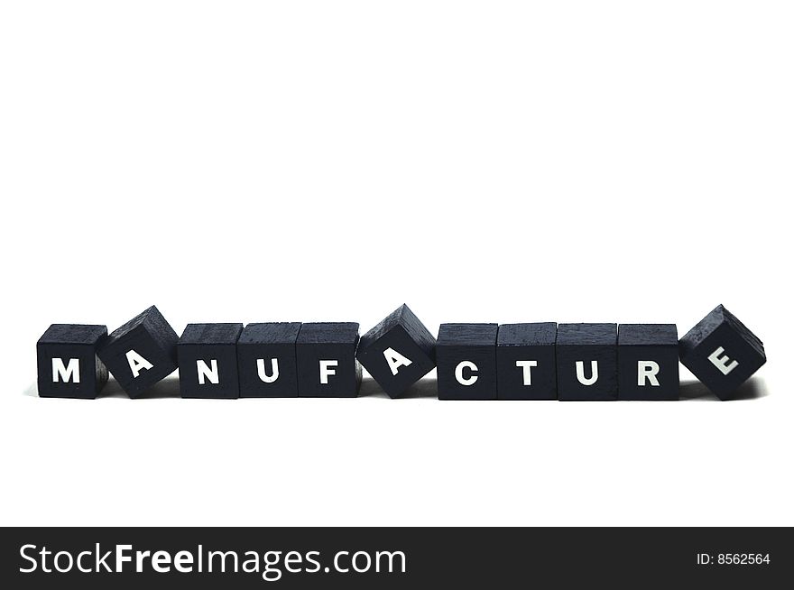 The word manufacture spelled out