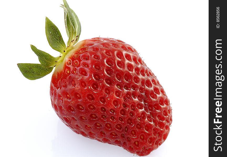 Close-Up at strawberry isolated on the white background