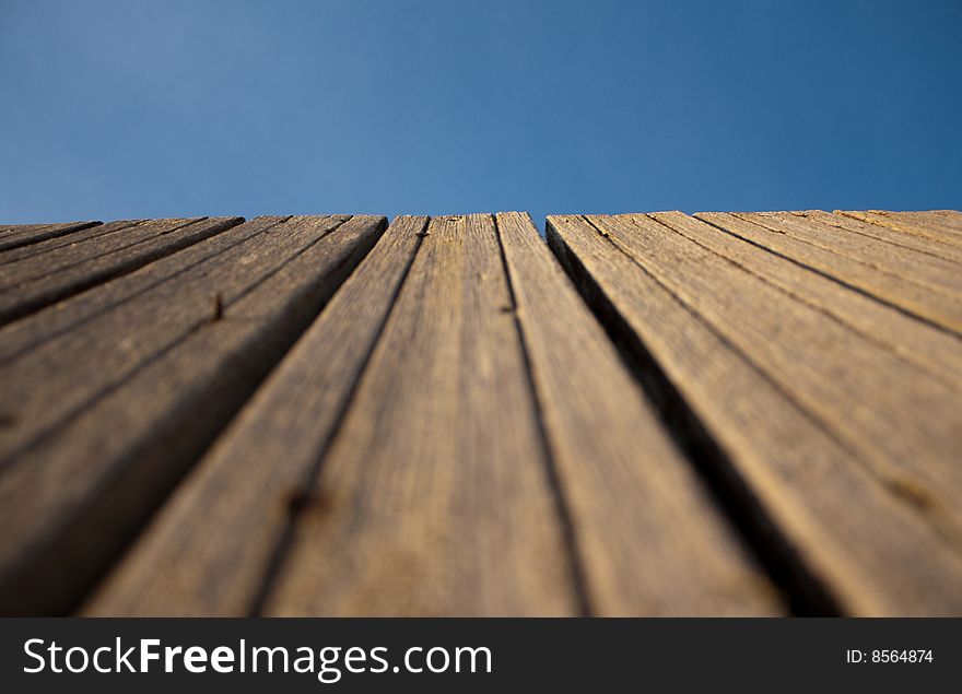 Weathered fence palings with nails. Weathered fence palings with nails