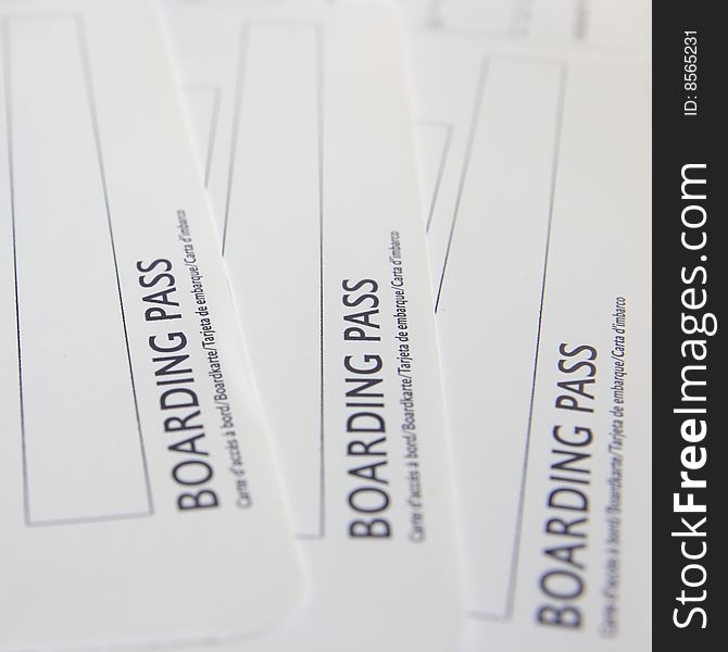 Three boarding pass close-up