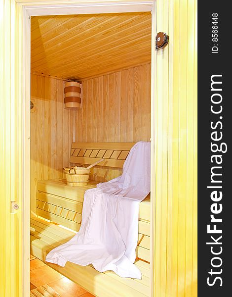 Inside sauna