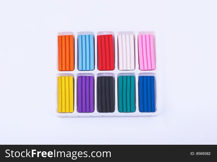 Set of colorful modelling clay