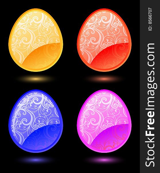 Set of vector stylized Easter eggs. Set of vector stylized Easter eggs