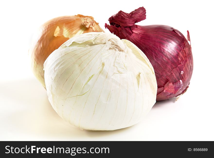 Red, white, and yellow onions. Red, white, and yellow onions