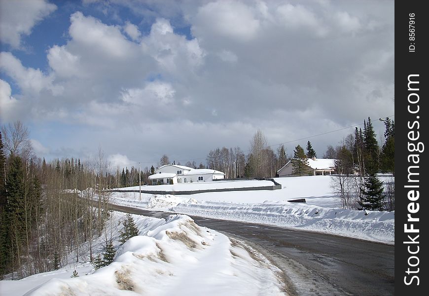 Billows of clouds over the farm house. Billows of clouds over the farm house.